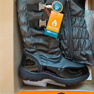 Sporto Charcoal and Black Quilted Boots